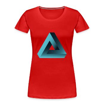 pyramide illusion optique illusion Illuminati ne - T-shirt bio Premium Femme - rouge - Devant - Mia (176cm)