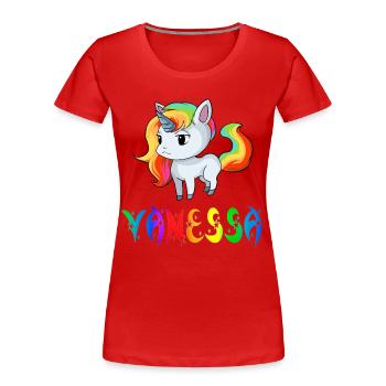 Vanessa Einhorn - Frauen Premium Bio T-Shirt - Rot - Vorne - Mia (176cm)