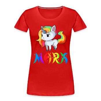 Unicorn Mark - Women's Premium Organic T-Shirt - red - Front - Mia (176cm)