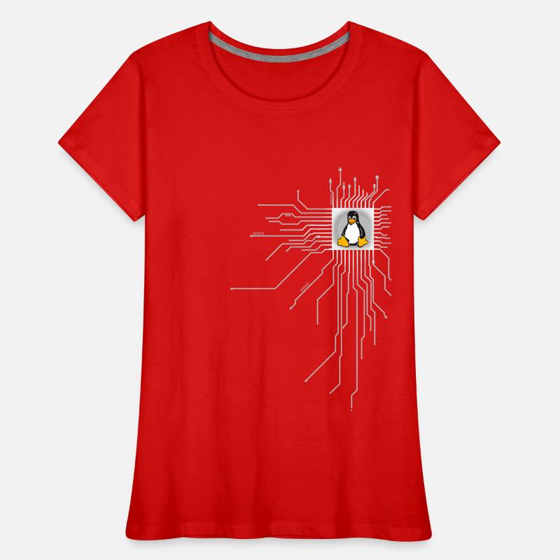 board Penguin Core Heart Computer pc Nerd program Women's Premium Organic T-Shirt