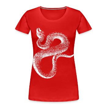 Schlange weiß - Frauen Premium Bio T-Shirt - Rot - Vorne - Mia (176cm)