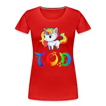la mort Unicorn - T-shirt bio Premium Femme - rouge - Devant - Mia (176cm)