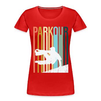 Parkour Retro - Women's Premium Organic T-Shirt - red - Front - Mia (176cm)