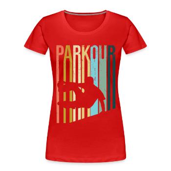 Parkour Retro - Women's Premium Organic T-Shirt - red - Front - Mia (176cm)