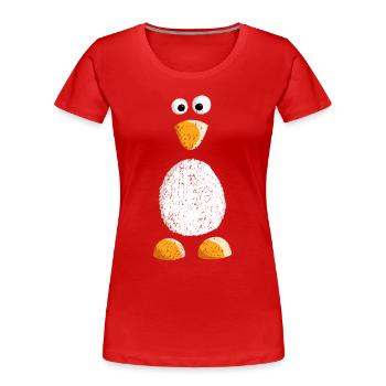 Petit pingouin doux avec style vintage - T-shirt bio Premium Femme - rouge - Devant - Mia (176cm)