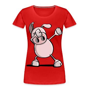 Dab fraîche Danse Cochon - Animaux tamponnant - T-shirt bio Premium Femme - rouge - Devant - Mia (176cm)
