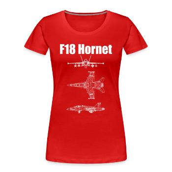 Avion F18 Hornet - T-shirt bio Premium Femme - rouge - Devant - Mia (176cm)