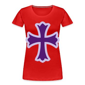 cross - Women's Premium Organic T-Shirt - red - Front - Mia (176cm)