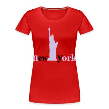 New York - Frauen Premium Bio T-Shirt - Rot - Vorne - Mia (176cm)
