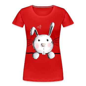 Rabbit with heart - rabbit - bunny - mucki - rabbit - Women's Premium Organic T-Shirt - red - Front - Mia (176cm)
