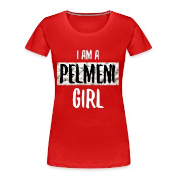 Russie Pelmeni Fille Femme Fille Russe Manger - T-shirt bio Premium Femme - rouge - Devant - Mia (176cm)