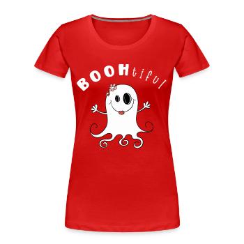 BOOHtiful Gespenst Mädchen I Halloween - Frauen Premium Bio T-Shirt - Rot - Vorne - Mia (176cm)