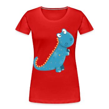 Lustiger Kleiner Dino I Jungen Kinder Geschenk - Frauen Premium Bio T-Shirt - Rot - Vorne - Mia (176cm)