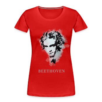 beethoven classical music composer concert deaf pop - Women's Premium Organic T-Shirt - red - Front - Mia (176cm)