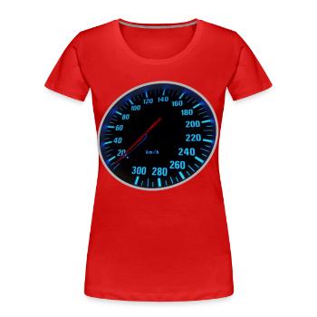 Compteur de vitesse bleu, Tacho - Design - T-shirt bio Premium Femme - rouge - Devant - Mia (176cm)