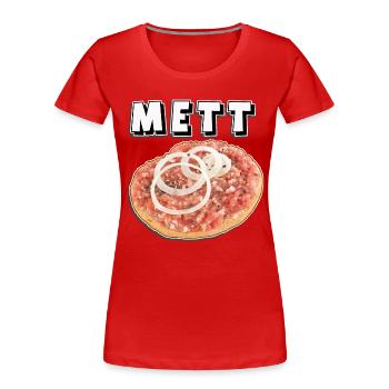  Pop Art Mettbrötchen t-shirt mett Fan Hackfleisch - Frauen Premium Bio T-Shirt - Rot - Vorne - Mia (176cm)