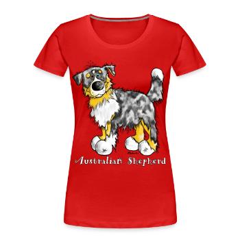 Berger australien - Aussie - Chapeaux de chien - T-shirt bio Premium Femme - rouge - Devant - Mia (176cm)