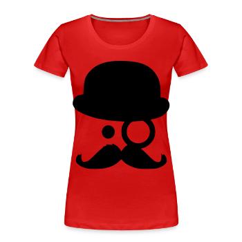 Moustache - by www.CodeShirt24.de - Women's Premium Organic T-Shirt - red - Front - Mia (176cm)