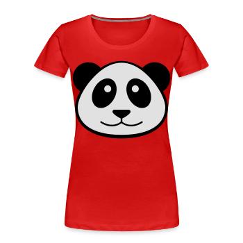 Panda Face - Frauen Premium Bio T-Shirt - Rot - Vorne - Mia (176cm)