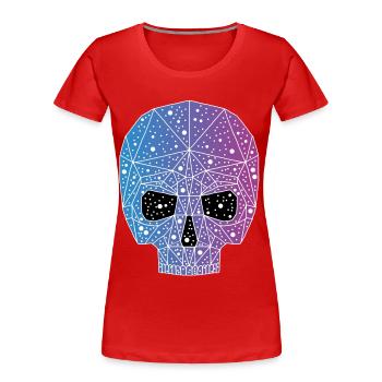 Galaktischer Todeskopf - Frauen Premium Bio T-Shirt - Rot - Vorne - Mia (176cm)