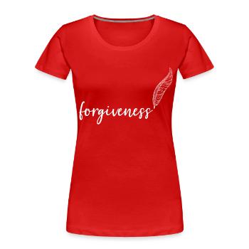 Forgiveness forgiveness pardon pen calligraphy - Women's Premium Organic T-Shirt - red - Front - Mia (176cm)
