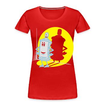 Spray-und Flex-Strahler - Frauen Premium Bio T-Shirt - Rot - Vorne - Mia (176cm)