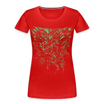 Alien Tribal / abstrakt - Frauen Premium Bio T-Shirt - Rot - Vorne - Mia (176cm)