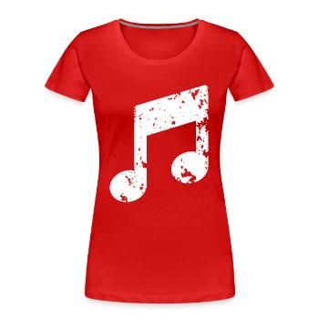 Music Note - Women's Premium Organic T-Shirt - red - Front - Mia (176cm)