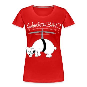 herziger, drolliger Bär - Frauen Premium Bio T-Shirt - Rot - Vorne - Mia (176cm)