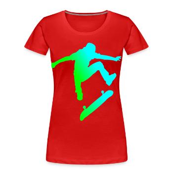 Skater - Frauen Premium Bio T-Shirt - Rot - Vorne - Mia (176cm)