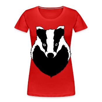 Dachs Kopf - Frauen Premium Bio T-Shirt - Rot - Vorne - Mia (176cm)