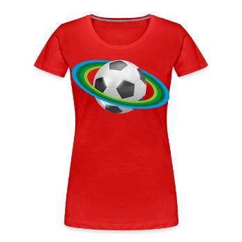 Le football, le soccer, - T-shirt bio Premium Femme - rouge - Devant - Mia (176cm)
