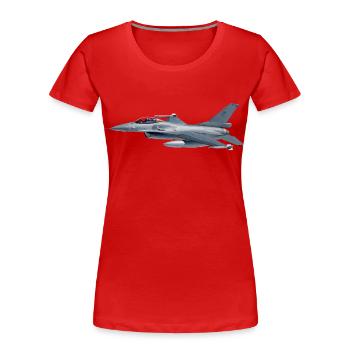F-16 - Frauen Premium Bio T-Shirt - Rot - Vorne - Mia (176cm)