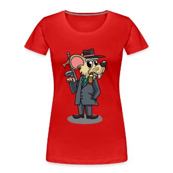 Mafia Maus Gangster Ratte Italien Maffia Drogen - Frauen Premium Bio T-Shirt - Rot - Vorne - Mia (176cm)
