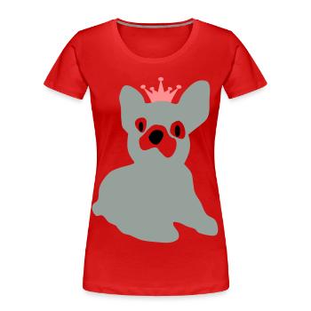 chien - T-shirt bio Premium Femme - rouge - Devant - Mia (176cm)
