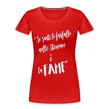 Wenn Sie Schmetterlinge fühlen - Frauen Premium Bio T-Shirt - Rot - Vorne - Mia (176cm)