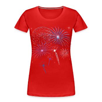 Feu d'artifice Pyro Böller compte à rebours fête du Nouvel An - T-shirt bio Premium Femme - rouge - Devant - Mia (176cm)