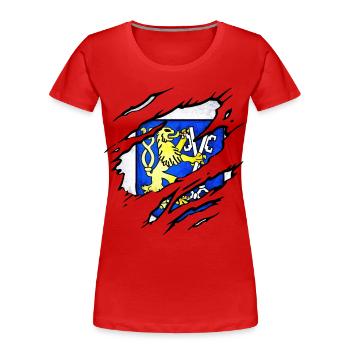 Legnica - Pologne - T-shirt bio Premium Femme - rouge - Devant - Mia (176cm)