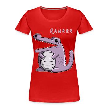 Rawrrr Kroko I Krodil Monster Fun Geschenk I Manga - Frauen Premium Bio T-Shirt - Rot - Vorne - Mia (176cm)