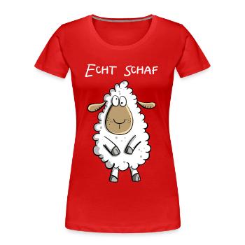 Echt Schaf I Cooles Schäfchen Comic Geschenk Fun - Frauen Premium Bio T-Shirt - Rot - Vorne - Mia (176cm)