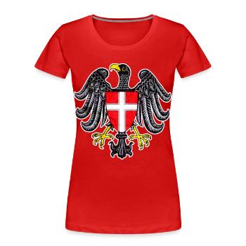 Vienna - Women's Premium Organic T-Shirt - red - Front - Mia (176cm)
