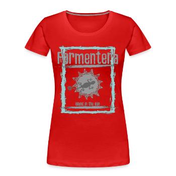 Formentera Sun Island Design - T-shirt bio Premium Femme - rouge - Devant - Mia (176cm)
