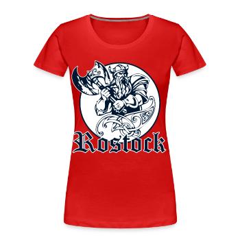 Rostock - Wikinger - Frauen Premium Bio T-Shirt - Rot - Vorne - Mia (176cm)