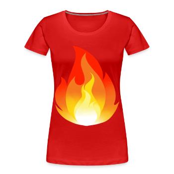 Fire Inferno Flame Cartoon Inferno Fire Fiery - Women's Premium Organic T-Shirt - red - Front - Mia (176cm)