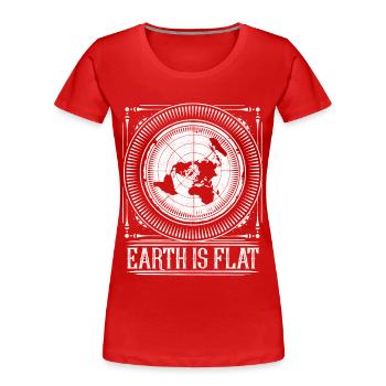 Flat Earth Vintage - Flache Erde Karte - Frauen Premium Bio T-Shirt - Rot - Vorne - Mia (176cm)
