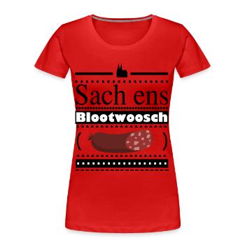 Kölner Blutwurst Cartoon Design - Frauen Premium Bio T-Shirt - Rot - Vorne - Mia (176cm)