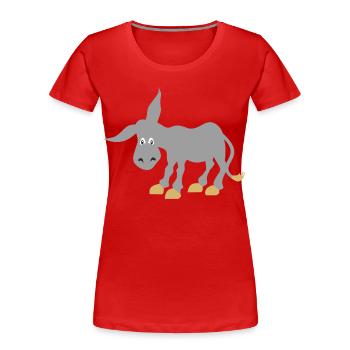 esel - Frauen Premium Bio T-Shirt - Rot - Vorne - Mia (176cm)