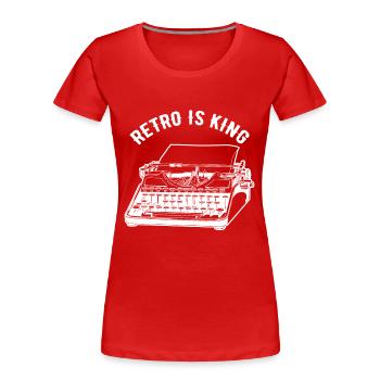 machine à écrire - T-shirt bio Premium Femme - rouge - Devant - Mia (176cm)