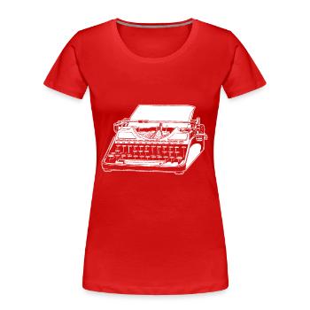 Machine à écrire - T-shirt bio Premium Femme - rouge - Devant - Mia (176cm)