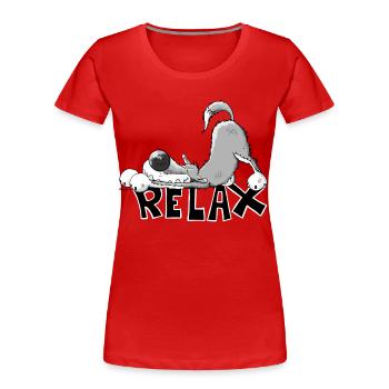 Relax Wolf - Women's Premium Organic T-Shirt - red - Front - Mia (176cm)